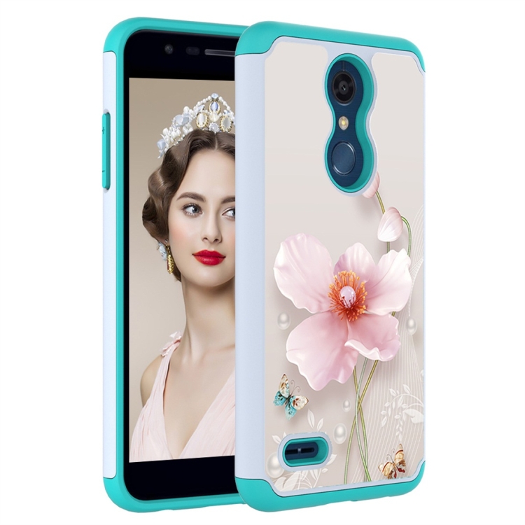 

Coloured Drawing Pattern PC + TPU Protective Case for LG K10 (2018) / K30(Pearl Flower)