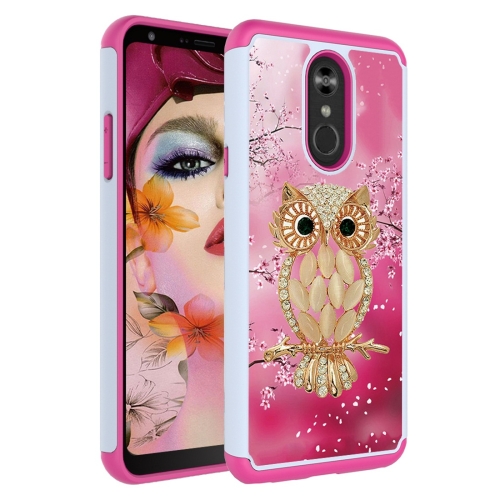 

Coloured Drawing Pattern PC + TPU Protective Case for LG Stylo 4 / Q Stylus(Shell Owl)