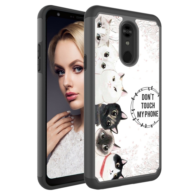 

Coloured Drawing Pattern PC + TPU Protective Case for LG Stylo 5(Five Cats)