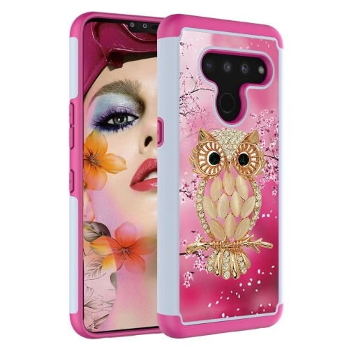 

Coloured Drawing Pattern PC + TPU Protective Case for LG V50 ThinQ 5G(Shell Owl)