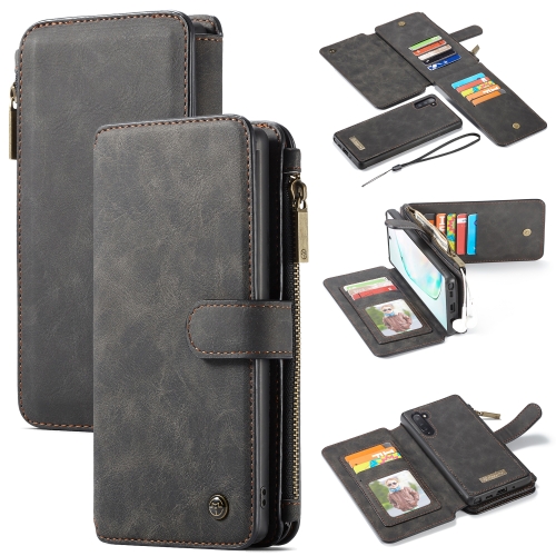 

CaseMe-007 Detachable Multifunctional Horizontal Flip Leather Case with Card Slot & Holder & Zipper Wallet & Photo Frame for Galaxy Note 10(Black)