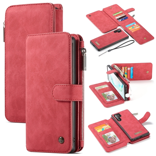 

CaseMe-007 Detachable Multifunctional Horizontal Flip Leather Case with Card Slot & Holder & Zipper Wallet & Photo Frame for Galaxy Note 10+(Red)