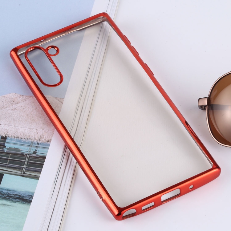 

Ultra-thin Electroplating Soft TPU Protective Back Cover Case for Galaxy Note10(Red)
