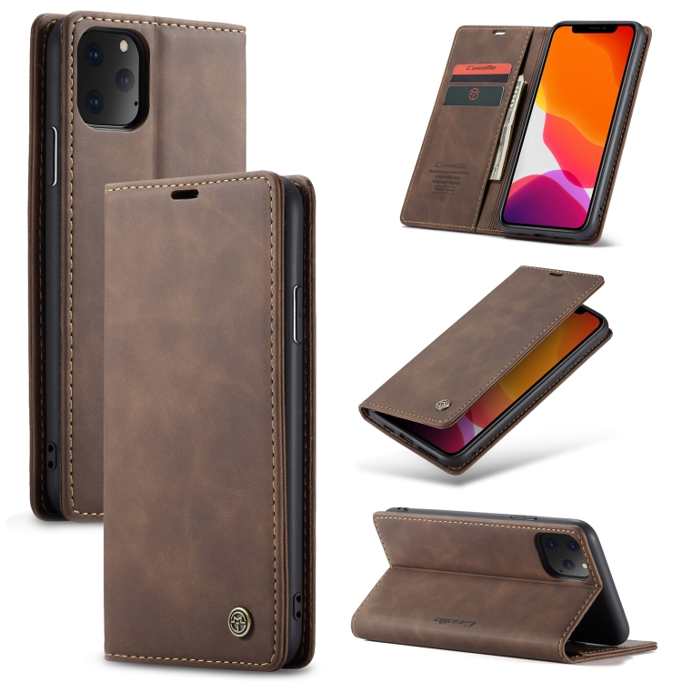 

CaseMe-013 Multifunctional Horizontal Flip Leather Case with Card Slot & Holder & Wallet for iPhone 11 Pro Max(coffee)