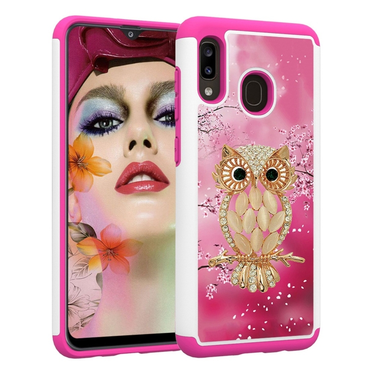 

Coloured Drawing Pattern PC + TPU Protective Case for Galaxy A20 / A30(Shell Owl)