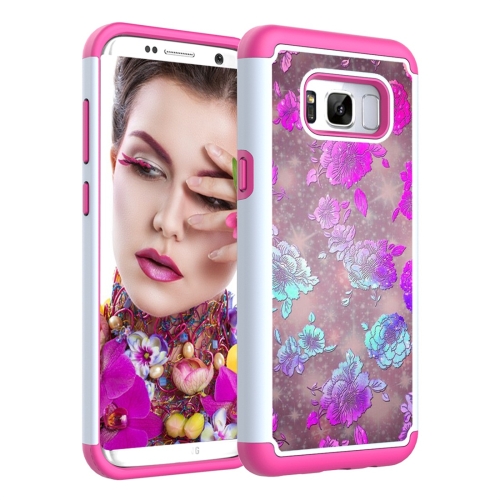

Coloured Drawing Pattern PC + TPU Protective Case for Galaxy S8+(Peony)