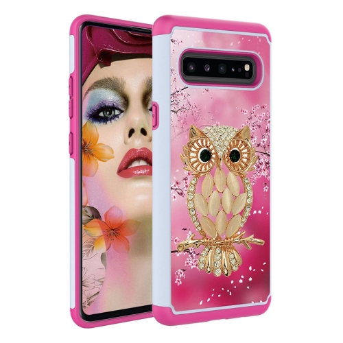 

Coloured Drawing Pattern PC + TPU Protective Case for Galaxy S10 5G(Shell Owl)