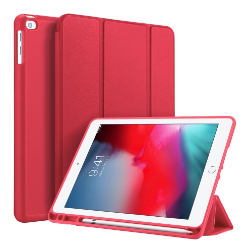 

DUX DUCIS OSOM SERIES Three-folding Horizontal Flip Leather Case with Pen Slots for iPad 9.7 inch (2017) / 9.7 (2018) / iPad 5 / 6(Red)