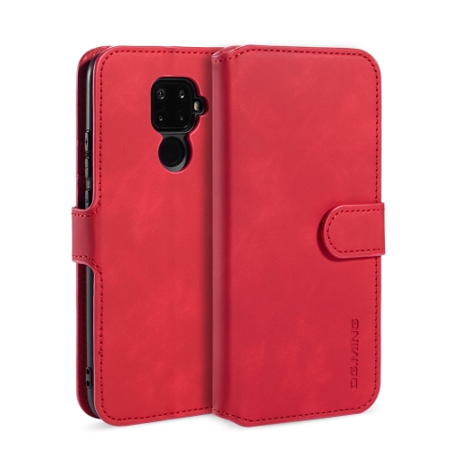 

DG.MING Retro Oil Side Horizontal Flip Case with Holder & Card Slots & Wallet for Huawei Nova 5i Pro / Mate 30 Lite(Red)