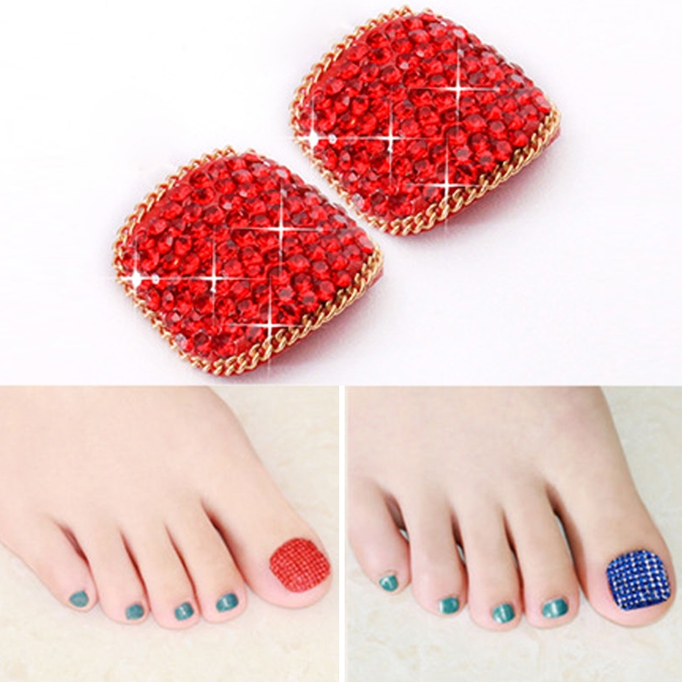 

2 PCS Crystal Fake Nail Art Tips Rhinestone Full Cover Toenails Decals Stickers(NO:79)