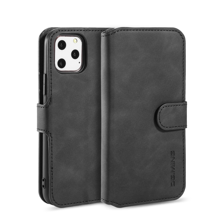 

DG.MING Retro Oil Side Horizontal Flip Case with Holder & Card Slots & Wallet for iPhone 11 Pro(Black)