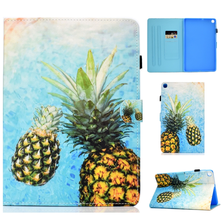 

Colored Drawing Pattern Horizontal Flip PU Leather Case with Holder & Card Slots For Galaxy Tab A 10.1 (2019) / T510 / T515(Pineapple)