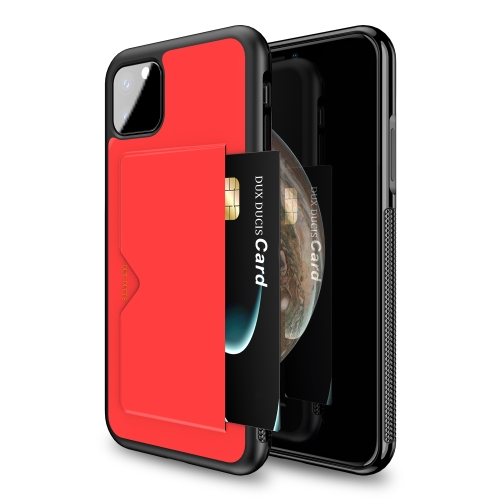 

DUX DUCIS Pocard Series Shockproof Back Case with Holder & Card Slots for iPhone 11 Pro(Red)