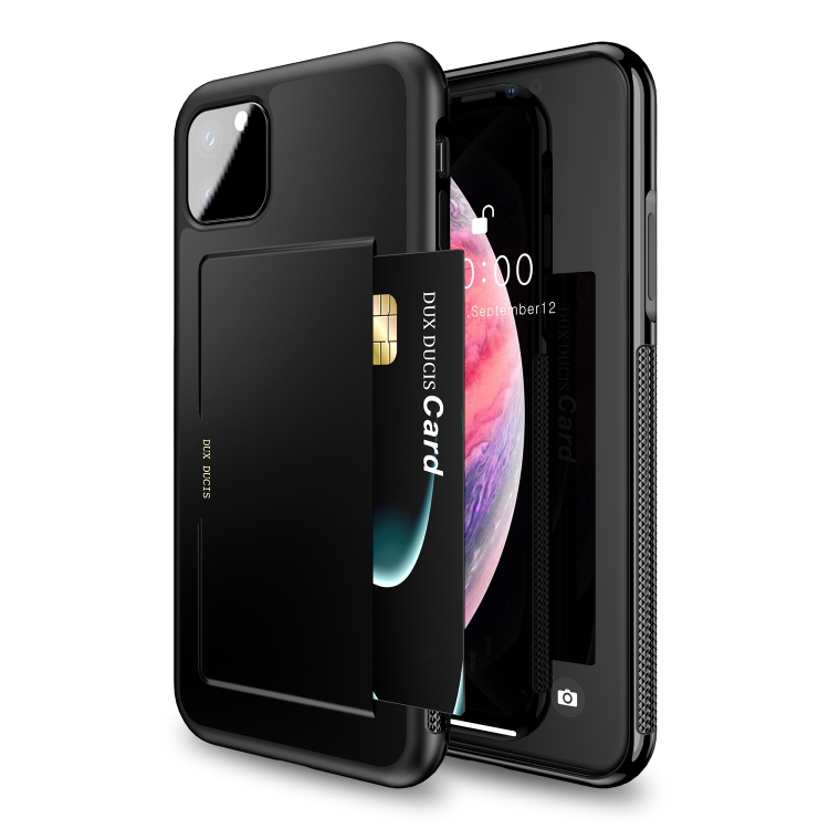 

DUX DUCIS Pocard Series Shockproof Back Case with Holder & Card Slots for iPhone 11 Pro Max(Black)
