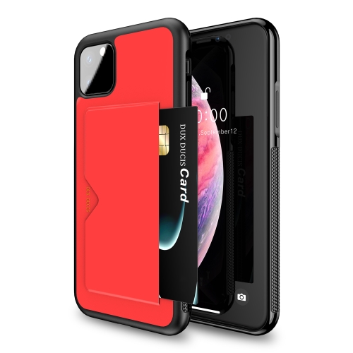 

DUX DUCIS Pocard Series Shockproof Back Case with Holder & Card Slots for iPhone 11 Pro Max(Red)