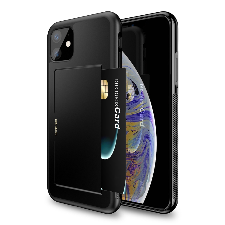 

DUX DUCIS Pocard Series Shockproof Back Case with Holder & Card Slots for iPhone 11(Black)