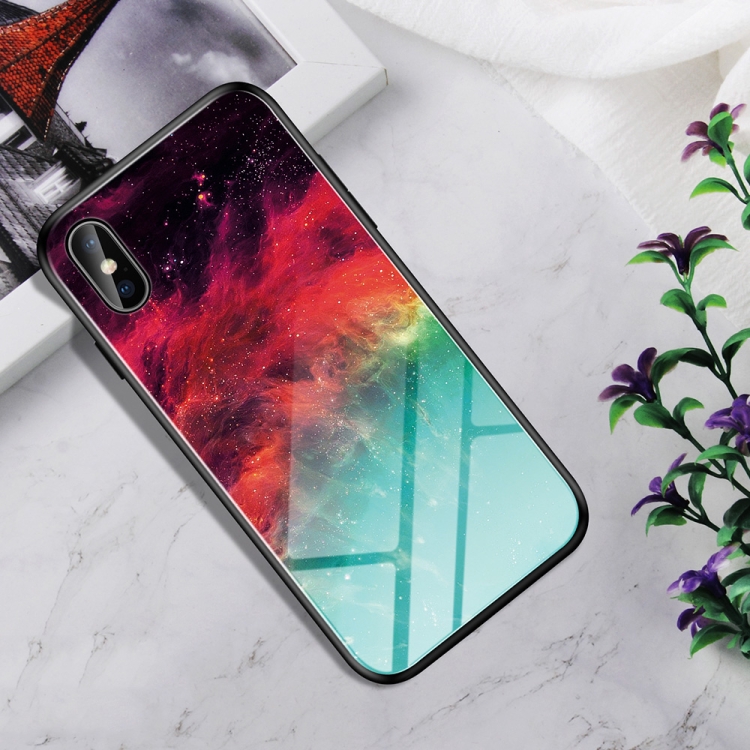 

Shockproof Tempered Glass + TPU Case For iPhone XR(Colorful Nebula)