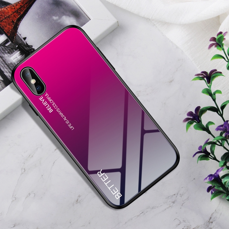 

Shockproof Tempered Glass + TPU Case For iPhone XS Max(Rose Red)