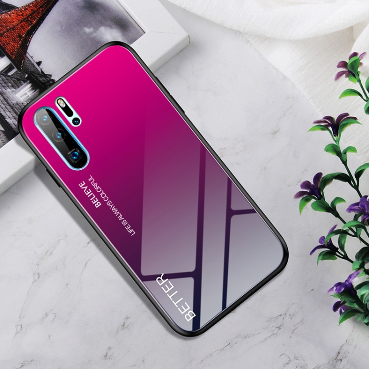 

Shockproof Tempered Glass + TPU Case For Huawei P30 Pro(Rose Red)