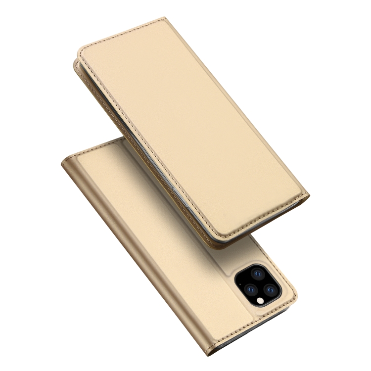 

DUX DUCIS Skin Pro Series Shockproof Horizontal Flip Leather Case with Holder & Card Slots for iPhone 11 Pro(Gold)