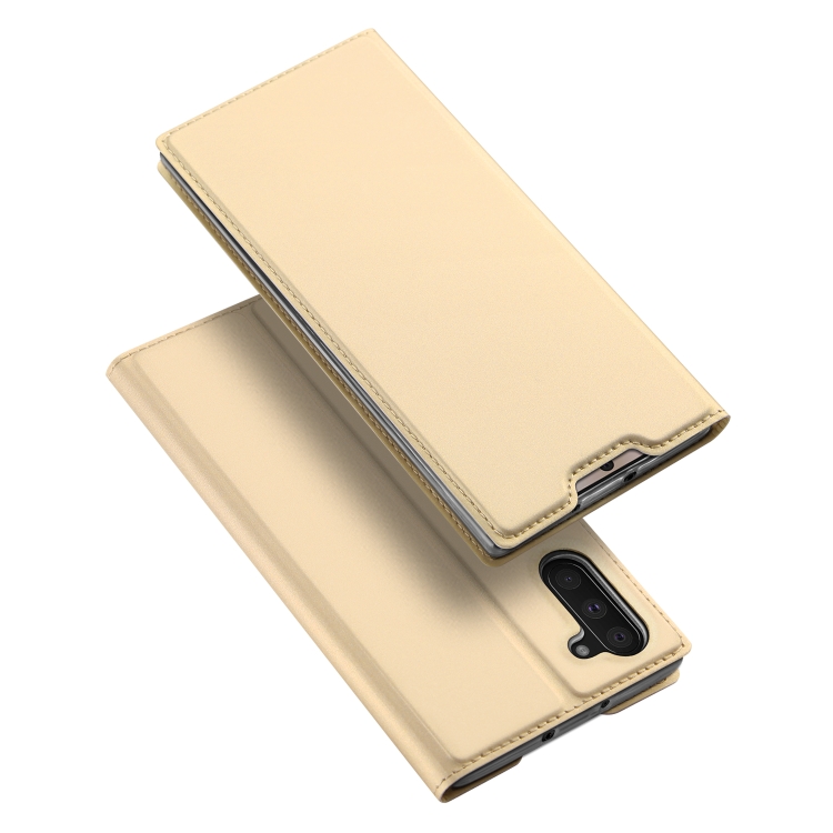

DUX DUCIS Skin Pro Series Shockproof Horizontal Flip Leather Case with Holder & Card Slots for Galaxy Note 10(Gold)