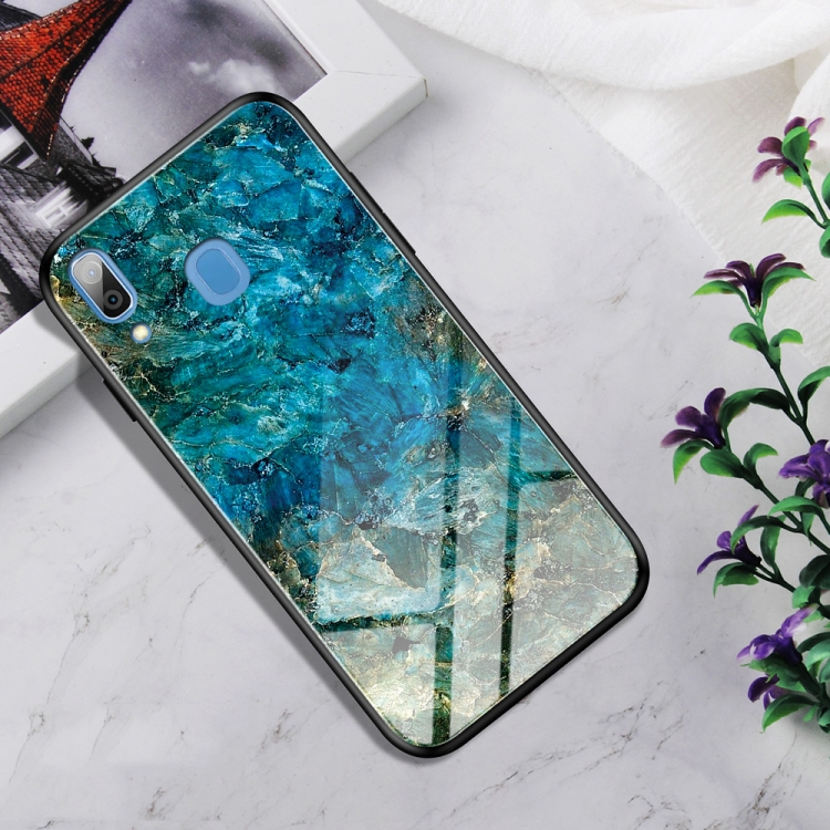 

Shockproof Tempered Glass + TPU Case For Galaxy A20(Emerald)