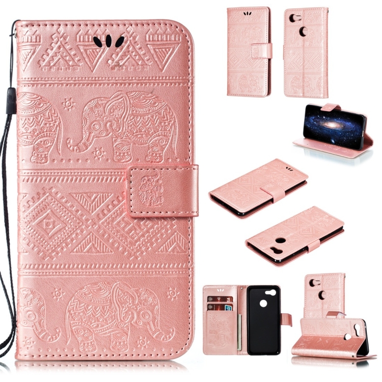 

Elephant Embossing Horizontal Flip Leather Case with Holder & Card Slots & Wallet & Lanyard for Google Pixel 3(Rose Gold)