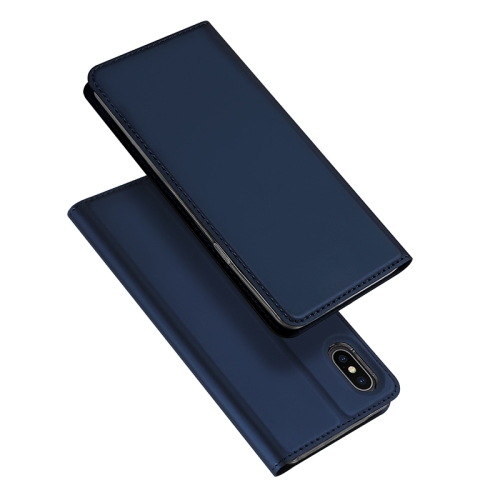 

DUX DUCIS Skin Pro Series Shockproof Horizontal Flip Leather Case with Holder & Card Slots & Sleep / Wake-up Function for iPhone X / XS(Dark Blue)