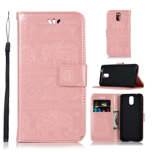 

Elephant Embossing Horizontal Flip Leather Case with Holder & Card Slots & Wallet & Lanyard for Nokia 3.1(Rose Gold)