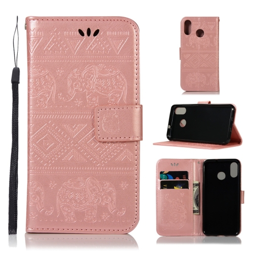 

Elephant Embossing Horizontal Flip Leather Case with Holder & Card Slots & Wallet & Lanyard for Asus Zenfone Max (M1) ZB555KL(Rose Gold)