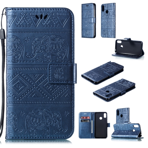 

Elephant Embossing Horizontal Flip Leather Case with Holder & Card Slots & Wallet & Lanyard for Asus Zenfone Max (M2) ZB633KL(Blue)