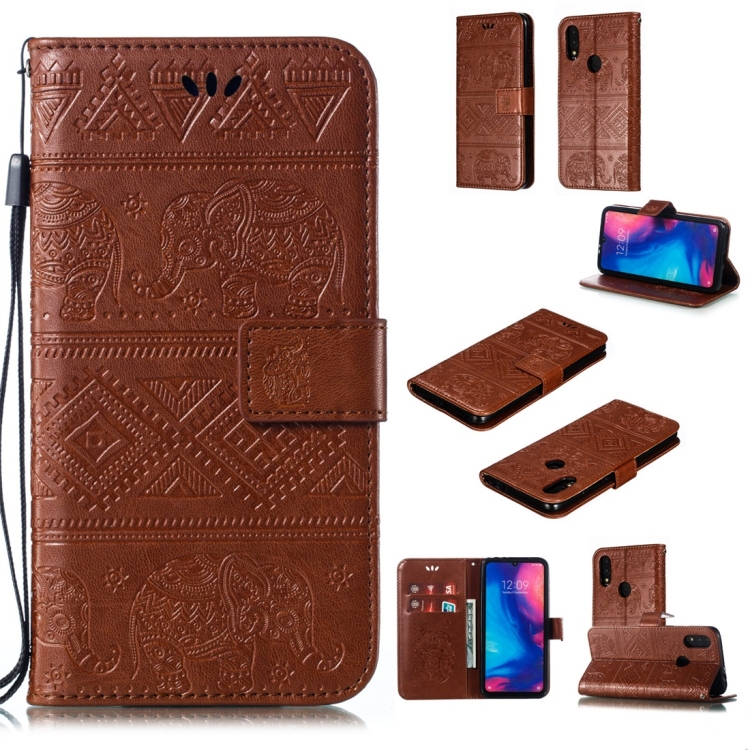 

Elephant Embossing Horizontal Flip Leather Case with Holder & Card Slots & Wallet & Lanyard for Xiaomi Redmi 7(Brown)