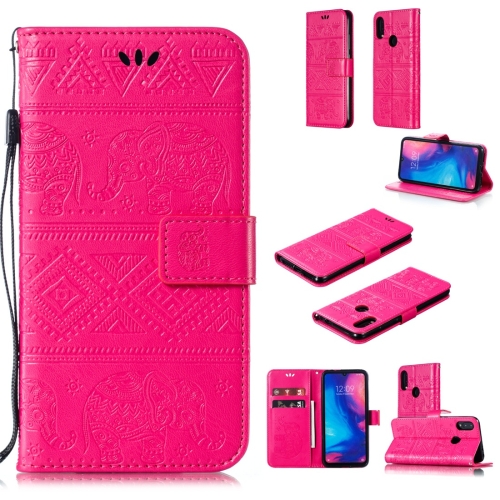 

Elephant Embossing Horizontal Flip Leather Case with Holder & Card Slots & Wallet & Lanyard for Xiaomi Redmi Note 7(Rose Red)