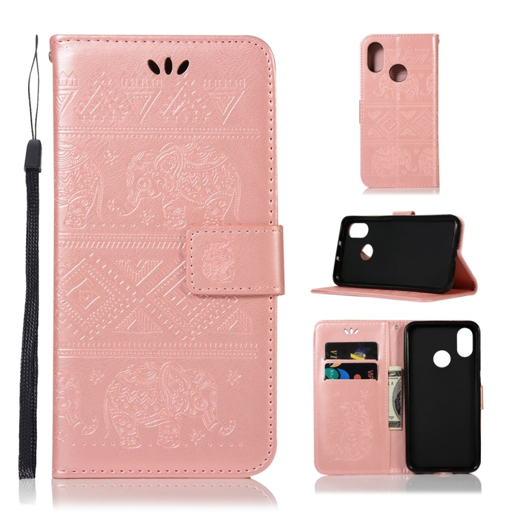 

Elephant Embossing Horizontal Flip Leather Case with Holder & Card Slots & Wallet & Lanyard for Xiaomi Mi 8(Rose Gold)