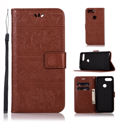 

Elephant Embossing Horizontal Flip Leather Case with Holder & Card Slots & Wallet & Lanyard for Xiaomi Mi 8 Lite(Brown)