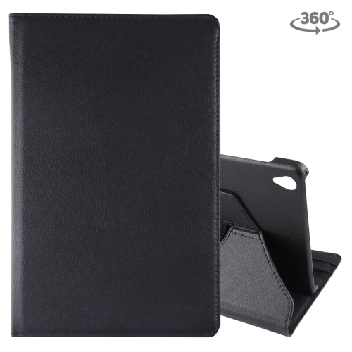 

Litchi Texture Horizontal Flip 360 Degrees Rotation Leather Case for Galaxy Tab S6 T860, with Holder(Black)