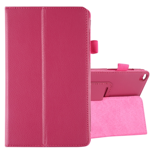

Litchi Texture Horizontal Flip Leather Case with Holder for Galaxy Tab A8.0 T290(Rose Red)