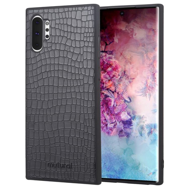 

Mutural All-inclusive Stone Texture PU + TPU Case For Galaxy Note10+(Black)