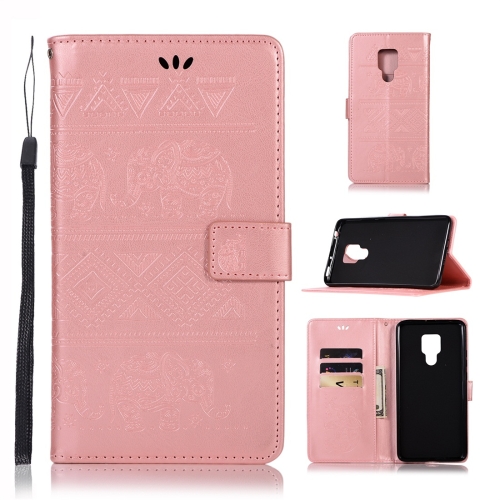

Elephant Embossing Horizontal Flip Leather Case with Holder & Card Slots & Wallet & Lanyard for Huawei Mate 20 X(Rose Gold)
