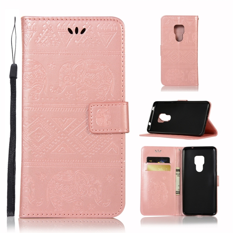 

Elephant Embossing Horizontal Flip Leather Case with Holder & Card Slots & Wallet & Lanyard for Huawei Mate 20(Rose Gold)