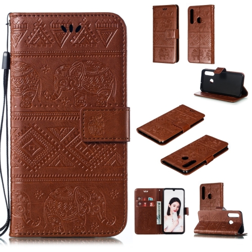 

Elephant Embossing Horizontal Flip Leather Case with Holder & Card Slots & Wallet & Lanyard for Huawei Honor 10i / 20i / Enjoy 9s(Brown)