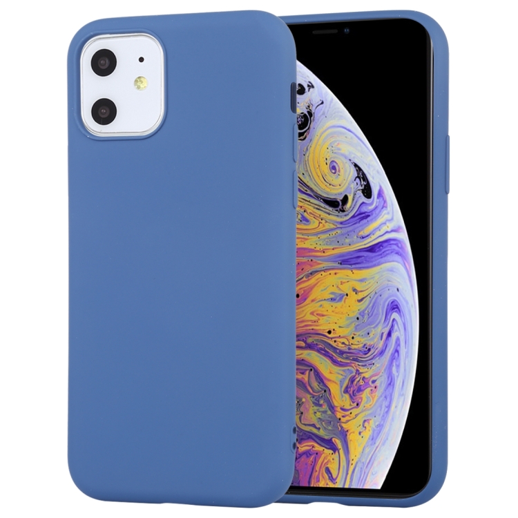 

Mutural Soft Colorful Series All-inclusive Liquid Silicon Case For iPhone 11(Dark Blue)