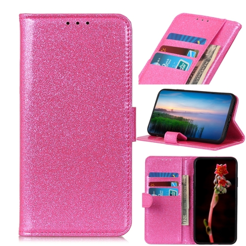 

Glitter Powder Waterproof Horizontal Flip Leather Case with Holder & Card Slots & Wallet for Galaxy A20S(Pink)