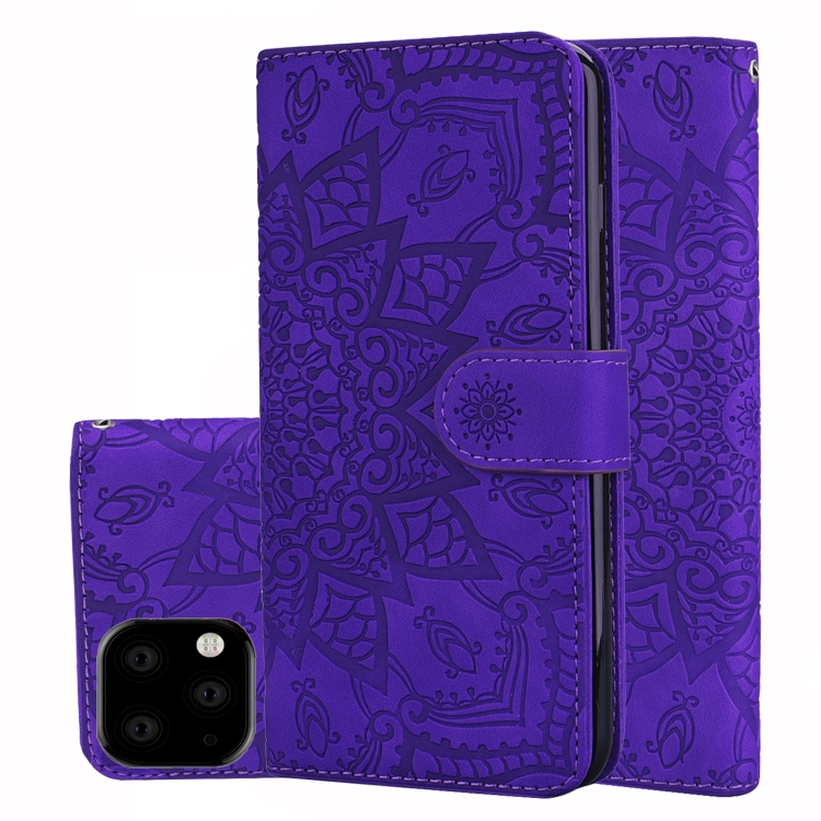 

Calf Pattern Double Folding Design Embossed Leather Case with Wallet & Holder & Card Slots for iPhone 11 (6.1 inch)(Purple)