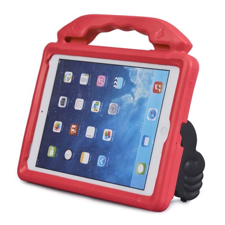 

Shockproof EVA Thumb Bumper Case with Handle & Holder for iPad 9.7(Red)