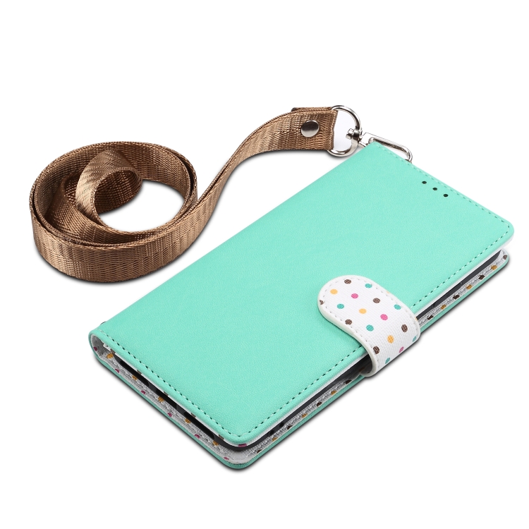 

Wave Point Horizontal Flip Leather Case with Card Slots & Holder & Wallet & Lanyard for iPhone XI (2019)(Mint Green)