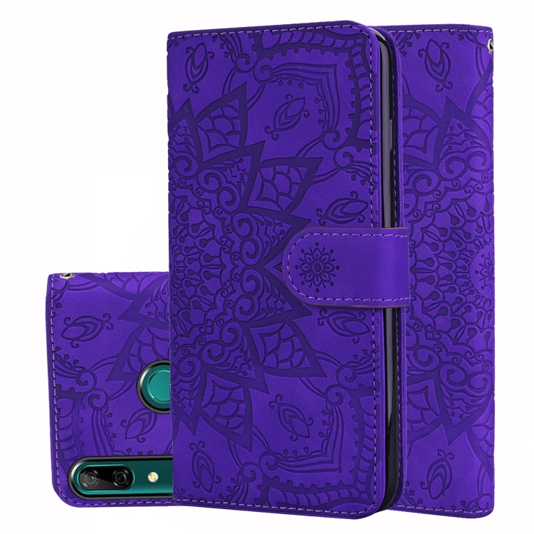 

Calf Pattern Double Folding Design Embossed Leather Case with Wallet & Holder & Card Slots for Huawei P Smart (2019)(Purple)