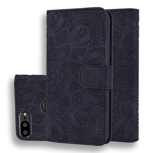 

Calf Pattern Double Folding Design Embossed Leather Case with Wallet & Holder & Card Slots for Huawei P Smart (Enjoy 7S) / Honor 9 Lite(Black)