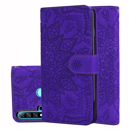 

Calf Pattern Double Folding Design Embossed Leather Case with Wallet & Holder & Card Slots for Huawei P20 Lite (2019) / Nova 5i(Purple)
