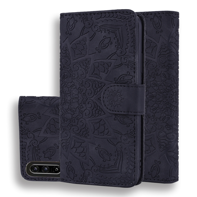 

Calf Pattern Double Folding Design Embossed Leather Case with Wallet & Holder & Card Slots for Huawei P30(Black)